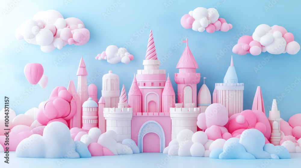 A whimsical digital painting of a colorful and vibrant city street with pastel colored buildings and a blue sky. Generative AI A whimsical digital painting of a colorful and vibrant city street with pastel colored buildings and a blue sky. Generative AI