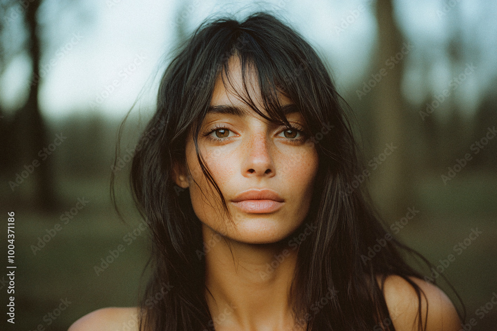The image showcases a woman with relaxed, wavy hair set against a natural, outdoor background, conveying a sense of freedom, authenticity, and simplicity. The image showcases a woman with relaxed, wavy hair set against a natural, outdoor background, conveying a sense of freedom, authenticity, and simplicity.