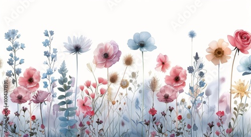 Watercolor Floral Field