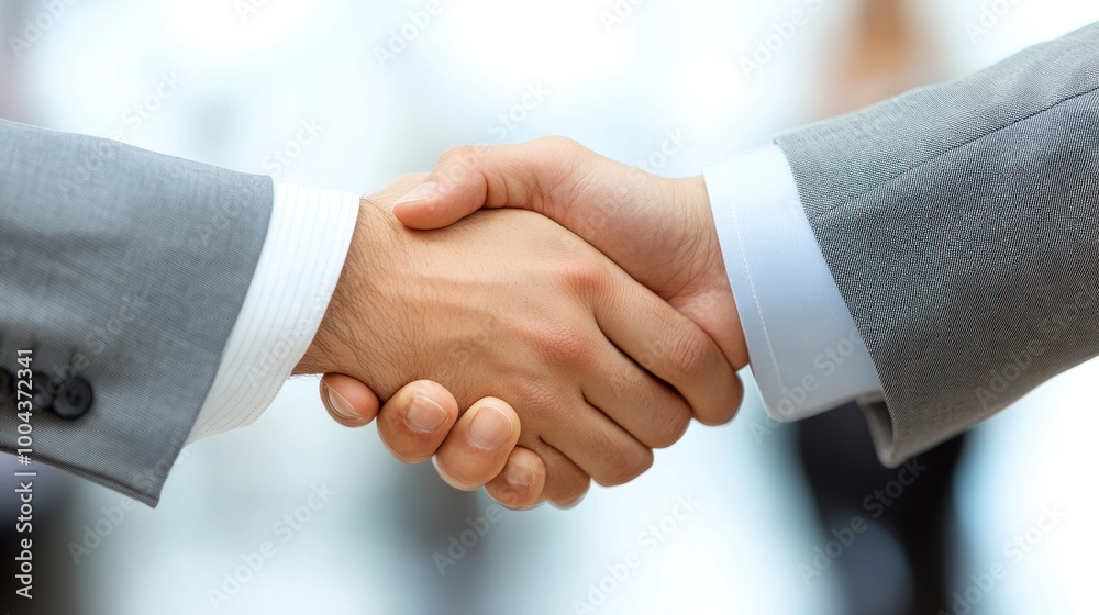 A close-up of two hands shaking, symbolizing agreement or partnership in a business context. A close-up of two hands shaking, symbolizing agreement or partnership in a business context.