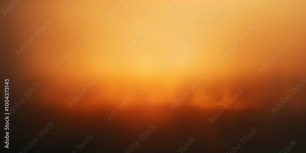 Golden Hour Foggy Landscape with Hazy Gradient Golden Hour Foggy Landscape with Hazy Gradient