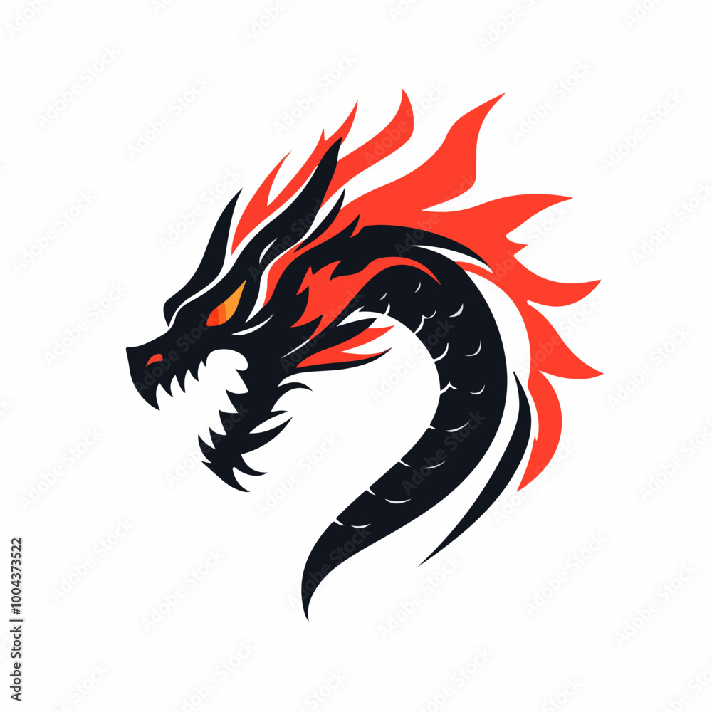 Naklejka premium dragon head logo