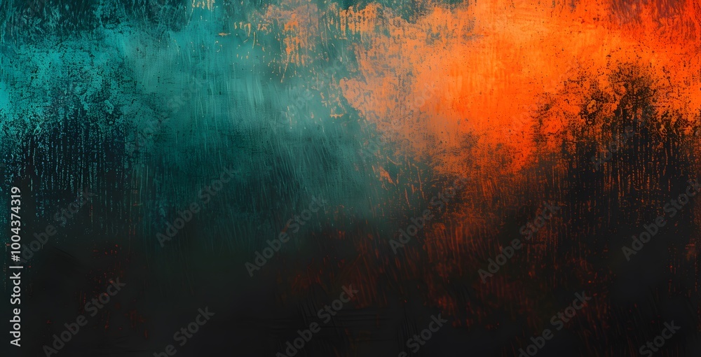 Fototapeta premium Abstract Grainy Texture with Teal & Orange Gradient