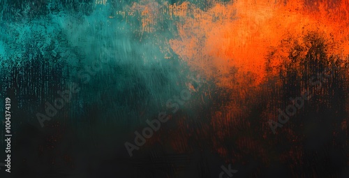 Abstract Grainy Texture with Teal & Orange Gradient