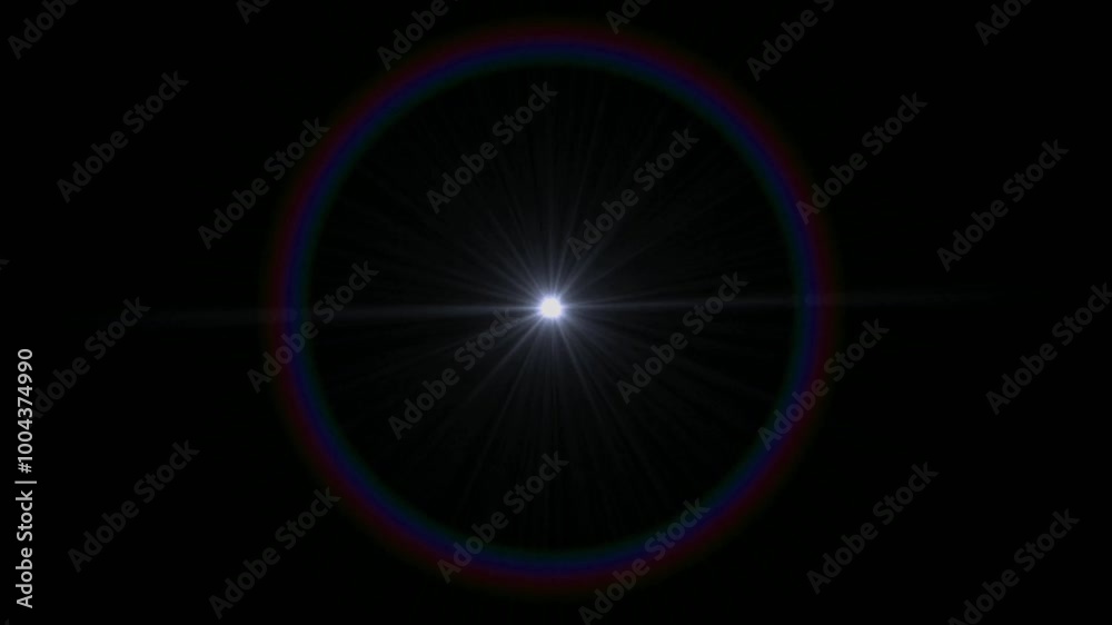 Realistic blue light lens flare on black background. Realistic blue light lens flare on black background.