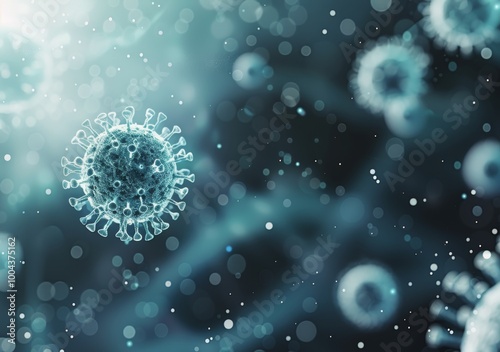 Microscopic View of Viruses Under Fluorescent Light