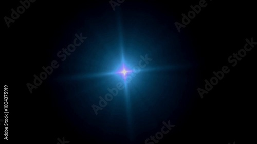 Wallpaper Mural Realistic blue light lens flare on black background. Torontodigital.ca