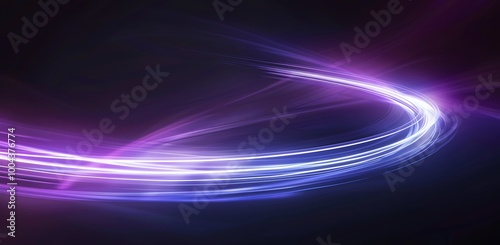 Abstract Purple and Blue Gradient with White Light Trail