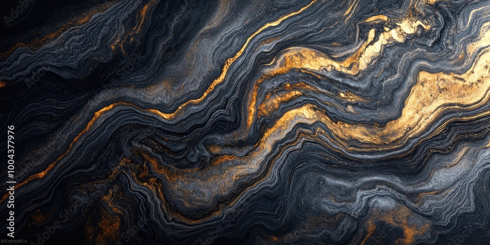 Black and Gold Marble Close Up Black and Gold Marble Close Up