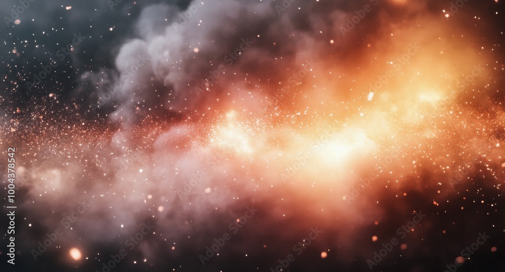 Cosmic dust and glowing stars in a vibrant interstellar space background Cosmic dust and glowing stars in a vibrant interstellar space background