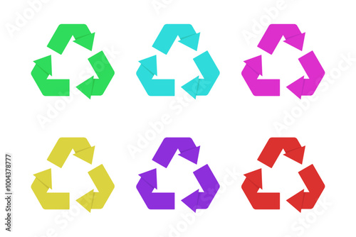 Set Of Recycle Isolated. Vector Illustration