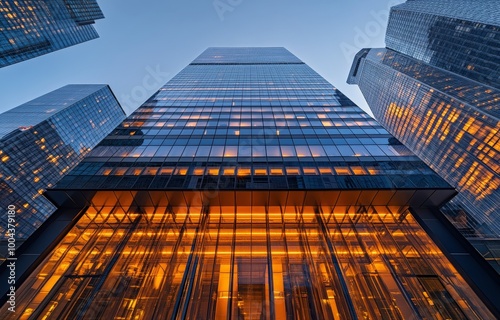 Wallpaper Mural Sunset reflection on modern skyscrapers in an urban setting Torontodigital.ca