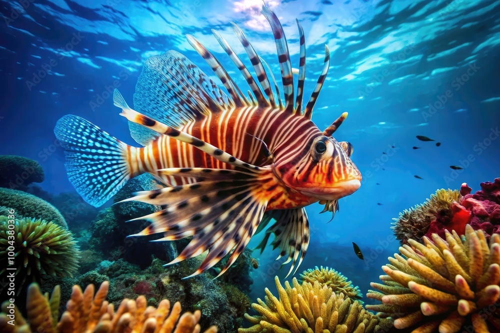 Witness the Dazzling Lionfish in Its Element - A Mesmerizing Underwater Spectacle of Nature Witness the Dazzling Lionfish in Its Element - A Mesmerizing Underwater Spectacle of Nature