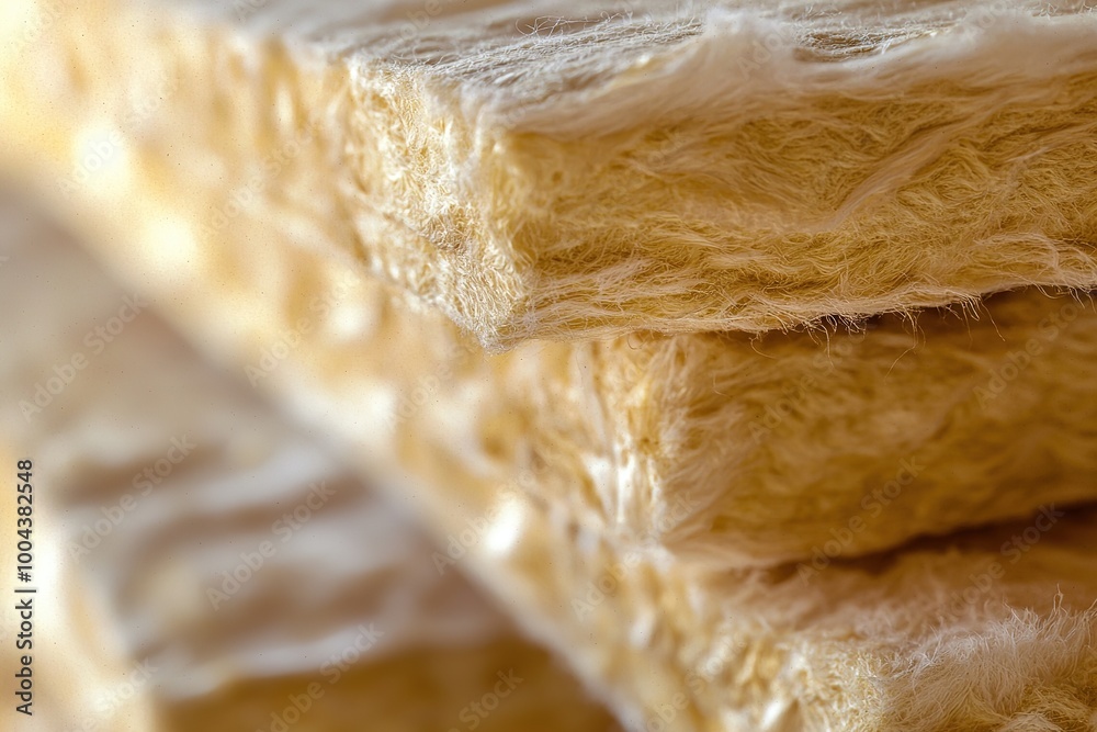 Mineral wool batts ideal for thermal and acoustic insulation in residential construction. Ai generative Mineral wool batts ideal for thermal and acoustic insulation in residential construction. Ai generative