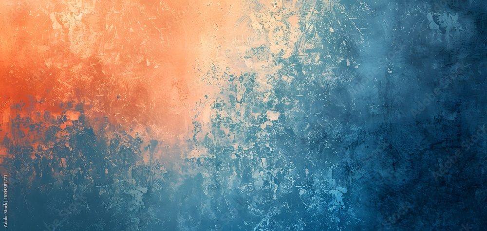 Naklejka premium Abstract Blue Orange Gradient Background With Texture