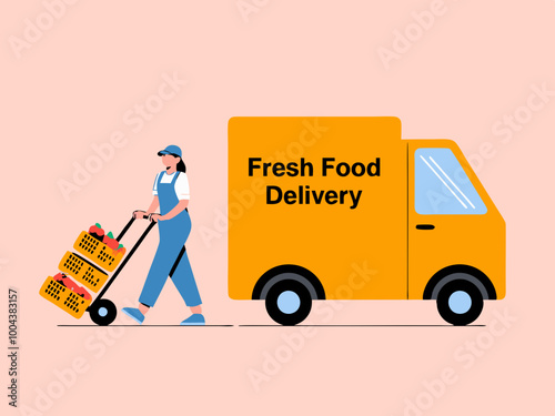 Fresh Food Delivery Service Illustration