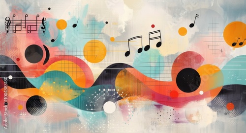 Vibrant Abstract Artwork Featuring Bold Colors and Dynamic Shapes
