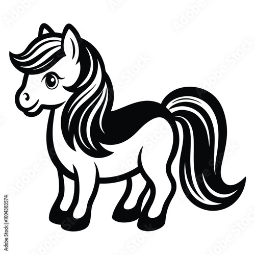 Set of horse silhouette animal pony set isolated on white background. Black horses graphic element vector illustration