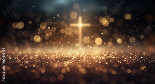 Golden Glitter Lights Background