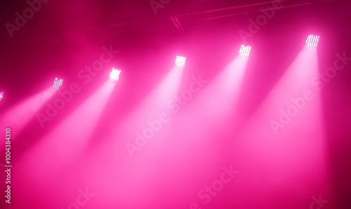 Stage Lights Creating a Pink-Tinted Atmosphere at a Concert, AI generated illustration