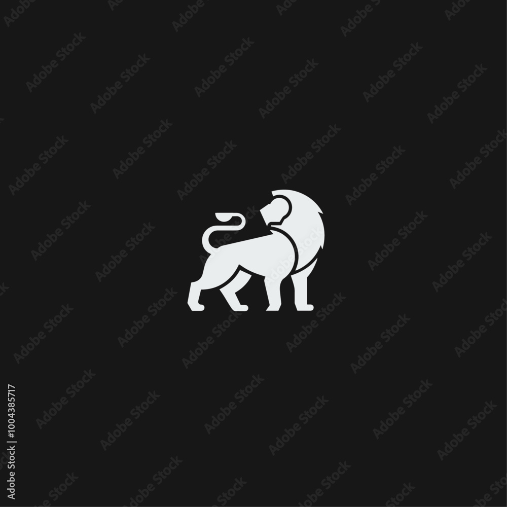 Obraz premium Lion logo icon flat vector design