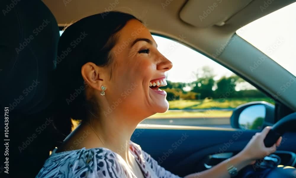 Female Driver POV: Smiling Female Driver POV: Smiling