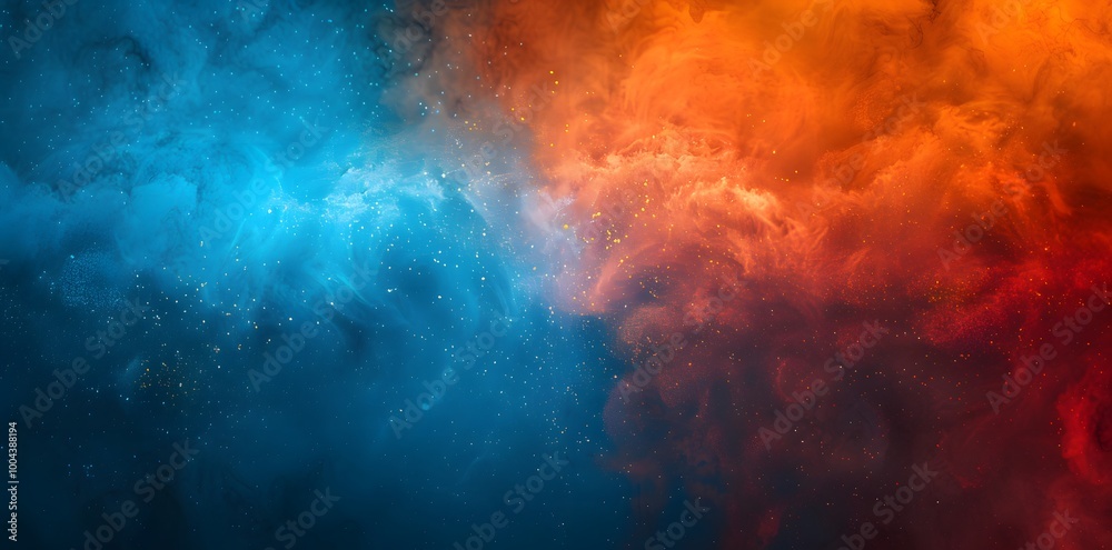 Abstract Gradient Background with Blue, Orange and Red Colors