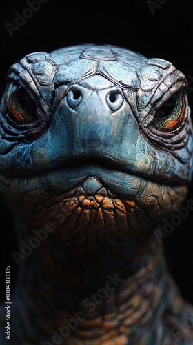 Close-Up Portrait of a Turtle with Striking Eyes