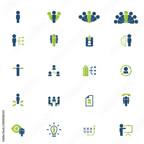 Universal business management and human resources icon set. Universal icons for web and mobile. Vector.