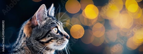 Two Adorable Kittens Looking Left Against a Bright Yellow Background
