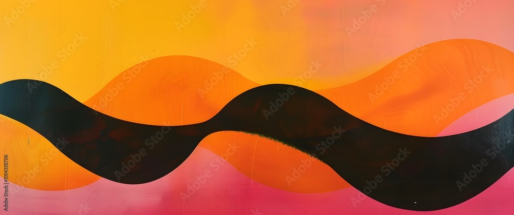 Abstract 70s Style Gradient with Wavy Shapes Abstract 70s Style Gradient with Wavy Shapes