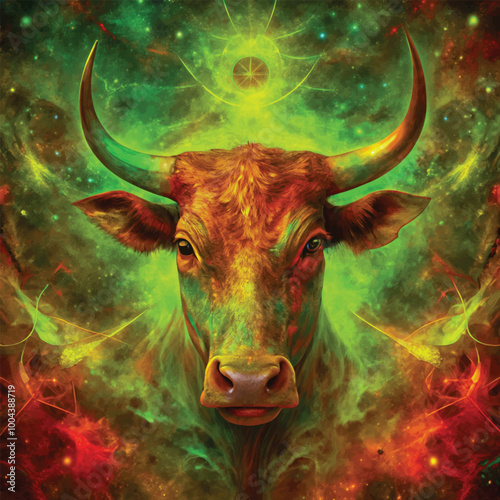 Mystical Taurus Illuminated by Stardust