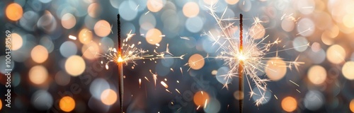 Celebratory Sparklers Emitting Bright Sparks at a Festive Gathering