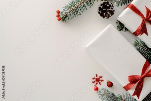 Christmas Decorations On White Background