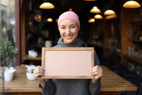 Empty board smiling holding smile. photo