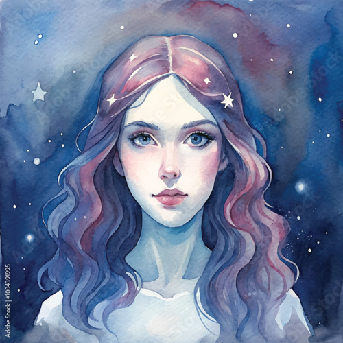 Ethereal Virgo amid Celestial Lights