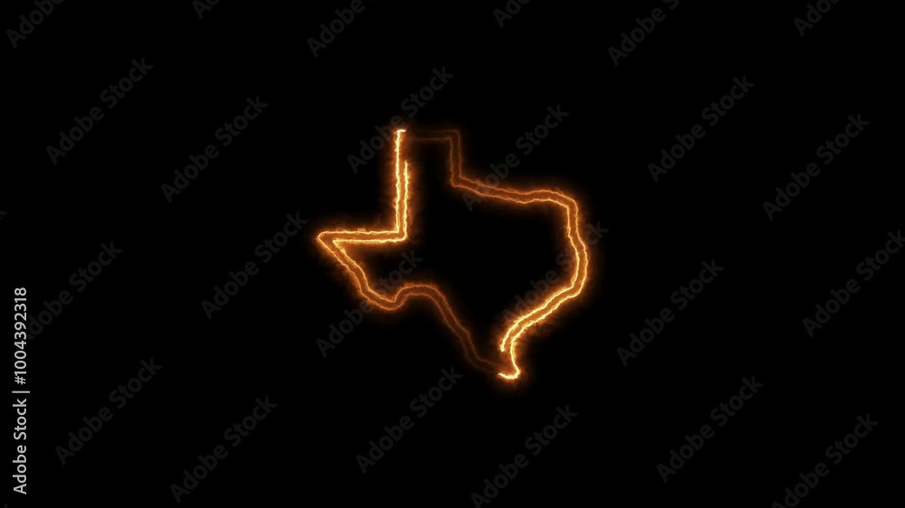 Neon Texas map icon animation. Neon Texas map icon animation.