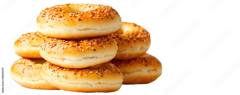 Fresh bagels isolated on transparent background Fresh bagels isolated on transparent background