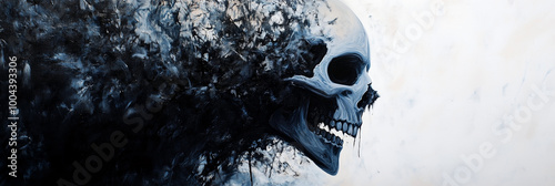 abstract horror skull background banner