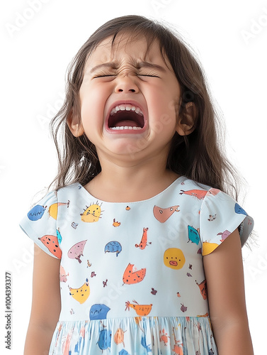 a crying little girl cut out