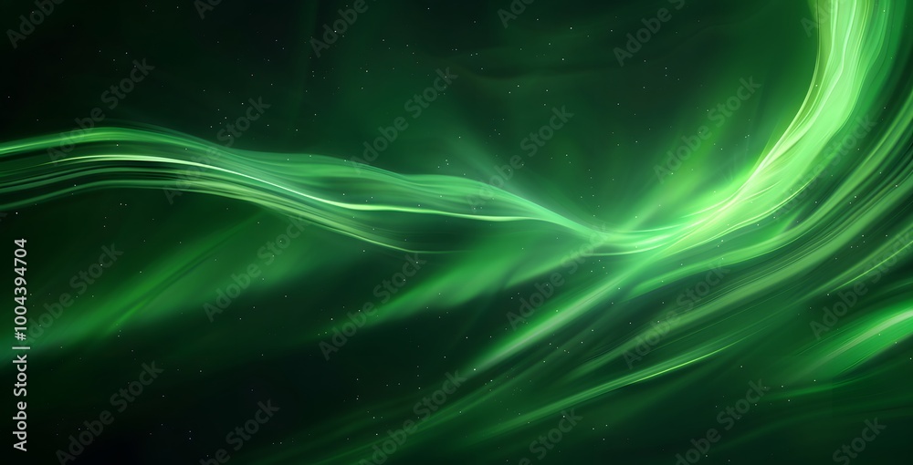 Abstract Green Aurora Borealis Background Abstract Green Aurora Borealis Background