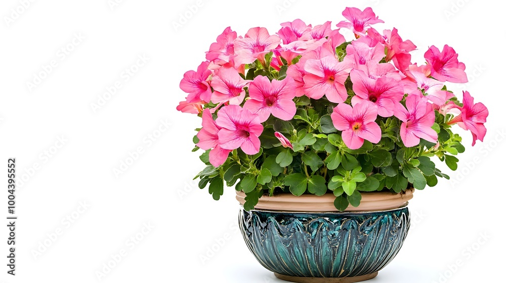 custom made wallpaper toronto digitalBlooming Pink Petunias in a Green Pot