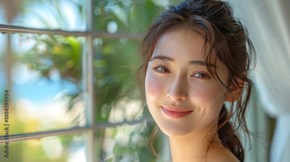 Health skin care, beauty smile asian young woman, girl hand applying, putting moisturizer on her arm, shoulder after shower bath at home. Health skin care, beauty smile asian young woman, girl hand applying, putting moisturizer on her arm, shoulder after shower bath at home.