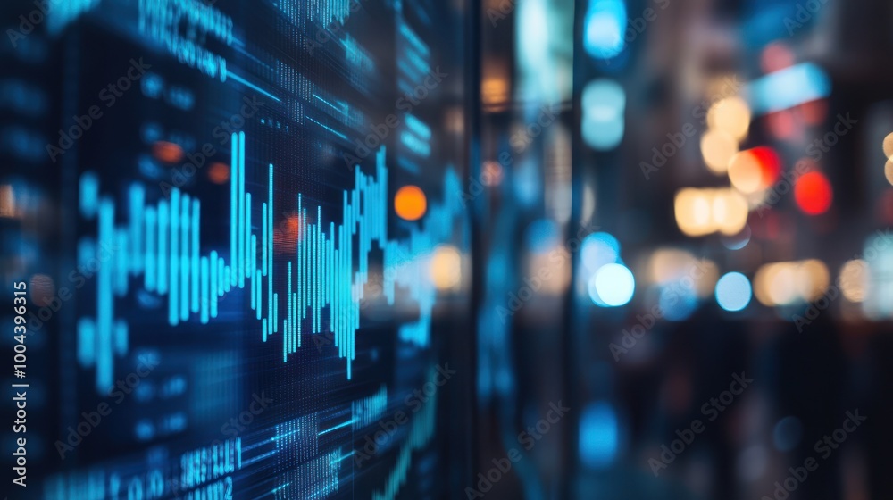 Financial Data on a Screen in the City