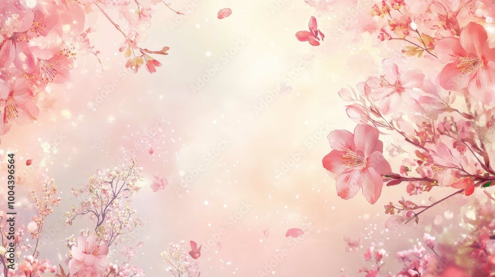 Floral frame background with flower. Banner, card with flowers.