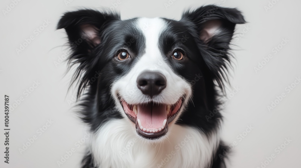 Portrait of a happy smiling Collie dog on a white background Portrait of a happy smiling Collie dog on a white background