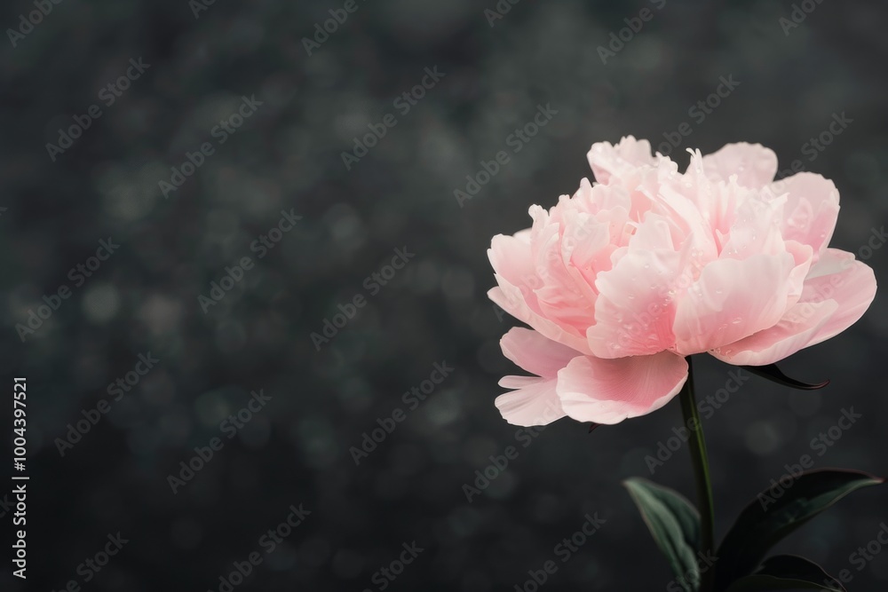 Pink Peony Flower Against a Dark Background Pink Peony Flower Against a Dark Background