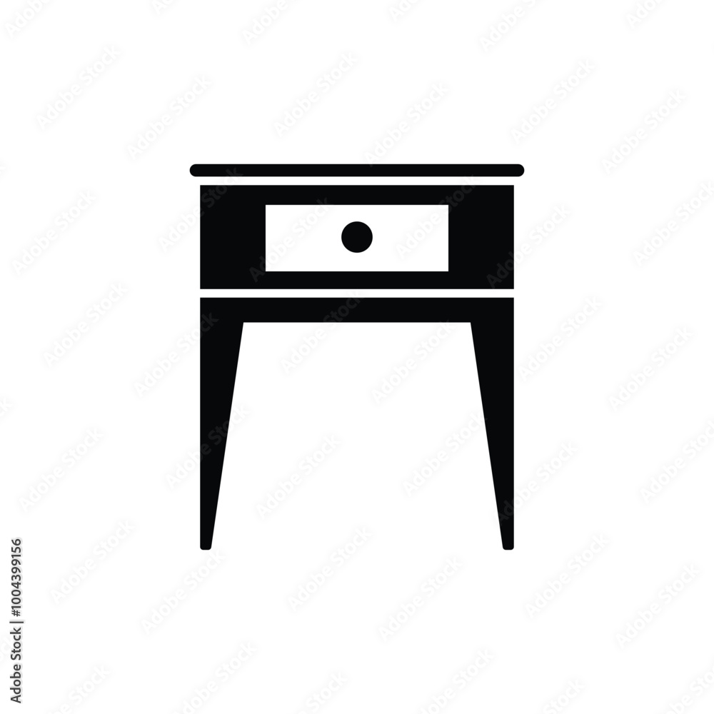 Bedside table flat vector icon and symbol design Bedside table flat vector icon and symbol design