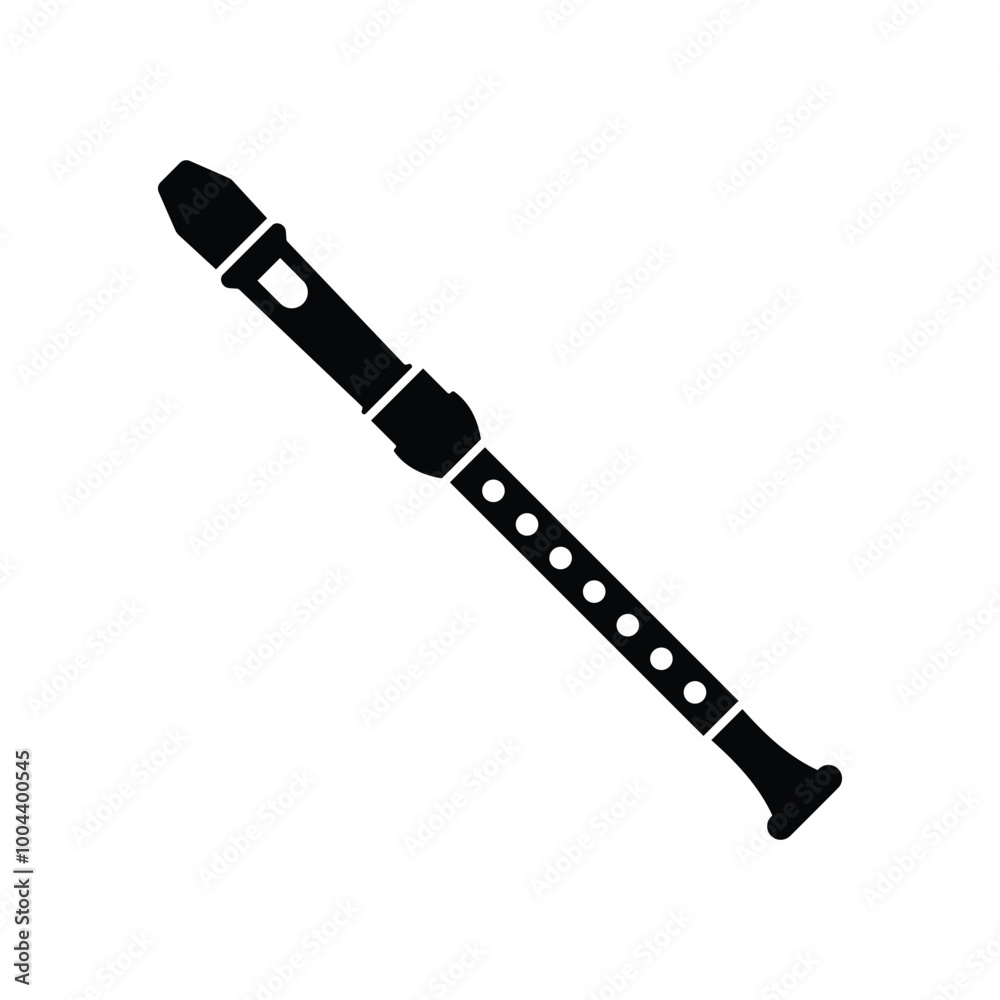 Flute flat vector icon design. Flute symbol and clip art design Flute flat vector icon design. Flute symbol and clip art design