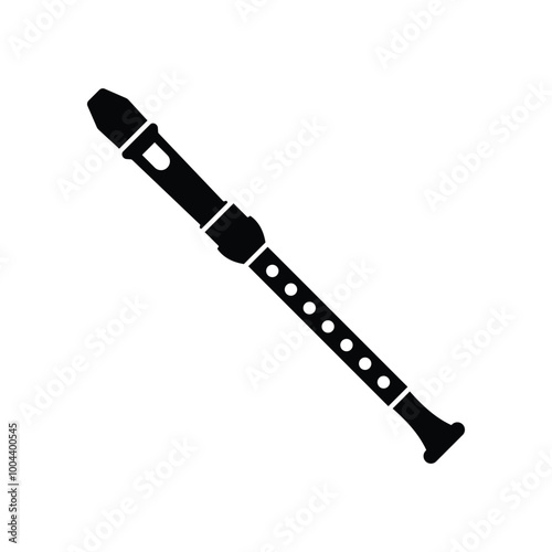 Flute flat vector icon design. Flute symbol and clip art design